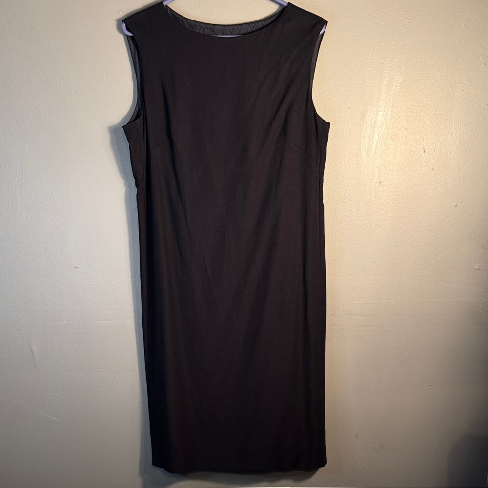 Alberta Ferretti Women's Black Midi Dress Size 10 Sleeveless 80% Wool